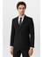 Siyah Slim Fit Armürlü Sivri Yaka 6 Drop Klasik Takım Elbise 2