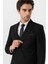 Siyah Slim Fit Armürlü Sivri Yaka 6 Drop Klasik Takım Elbise 5