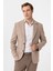 Bej Slim Fit Sivri Yaka 6 Drop Ceket 2