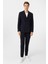 Lacivert Slim Fit Düz Kruvaze Yaka 6 Drop Spor Takım Elbise 4