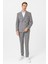 Gri Slim Fit Desenli Kruvaze Yaka 6 Drop Spor Takım Elbise 2