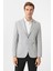 Gri Slim Fit Sivri Yaka 6 Drop Ceket 1
