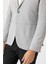 Gri Slim Fit Sivri Yaka 6 Drop Ceket 4