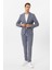 Parlament Mavi Slim Fit Desenli Mono Yaka 6 Drop Spor Takım Elbise 2
