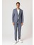 Parlament Mavi Slim Fit Desenli Mono Yaka 6 Drop Spor Takım Elbise 3