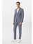 Parlament Mavi Slim Fit Desenli Mono Yaka 6 Drop Spor Takım Elbise 5
