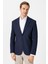Lacivert Slim Fit Düz Mono Yaka 6 Drop Ceket 1