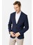 Lacivert Slim Fit Düz Mono Yaka 6 Drop Ceket 2