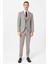 Ekru Slim Fit Desenli Sivri Yaka 6 Drop Yelekli Klasik Takım Elbise 2