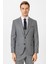 Antrasit Slim Fit Desenli Mono Yaka 6 Drop Yelekli Klasik Takım Elbise 3