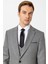Antrasit Slim Fit Desenli Mono Yaka 6 Drop Yelekli Klasik Takım Elbise 4