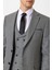 Antrasit Slim Fit Desenli Mono Yaka 6 Drop Yelekli Klasik Takım Elbise 5