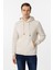 Bej Regular Düz Kapüşonlu Yaka Sweatshirt 1