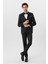 Siyah Slim Fit Armürlü Sivri Yaka 6 Drop Smokin & Damatlık 3