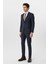 Lacivert Slim Fit Desenli Mono Yaka 6 Drop Klasik Takım Elbise 5