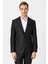 Siyah Slim Fit Desenli Sivri Yaka 6 Drop Spor Takım Elbise 2