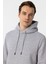 Gri Regular Düz Kapüşonlu Yaka Sweatshirt 4