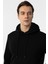 Siyah Regular Düz Kapüşonlu Yaka Sweatshirt 3