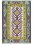 Uşak Yünden El Dokuma Yeşil, Sarı ve Bordo Renk Kilim 120X180 cm (2,16 M²) 1
