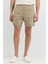 Regular Fit Lastik Bel Fermuarlı Cep Detaylı Haki / Camel Erkek Şort 5