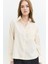 Regular Fit Tencel Krem / Ekru Kadın Gömlek 3
