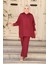 Düğmeli Bordo Tesettür Ikili Takım 67751BR 2