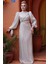 Drape Detaylı Taş Tesettür Abiye Elbise 52285TAS 1