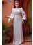 Drape Detaylı Taş Tesettür Abiye Elbise 52285TAS 2
