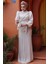 Drape Detaylı Taş Tesettür Abiye Elbise 52285TAS 3