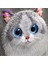 iPhone 15 Pro Uyumlu 3D Göz Gray Kedi Detaylı Gerçek Nakış İşlemeli Kabartmalı Big Eyes Kılıf 2