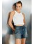 Deborah Straight Fit Orta Indigo Kadın Jean Şort 3