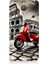 General Mobile Gm5 Plus Uyumlu Kırmızı Vespa Roma Sokakları Desenli Silikon Kılıf 1