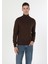 Slim Fit Balıkçı Yaka Jakarlı Erkek Camel Kazak 1