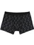 Modern Fit Baskılı Erkek Siyah Boxer 1
