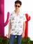 Regular Fit Shirt Neck Baskılı Erkek Beyaz Kısa Kol Gömlek Cl1062890 1