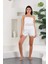 Kadın Beyaz Saten Dantelli Askılı Şık Pijama Takımı 1