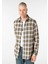 Regular Fit Shirt Neck Ekoseli Erkek Yeşil Uzun Kol Gömlek 1