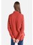 Regular Fit Shirt Neck Düz Kadın Kahverengi Uzun Kol Gömlek 2