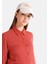 Regular Fit Shirt Neck Düz Kadın Kahverengi Uzun Kol Gömlek 4