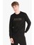Regular Fit Baskılı Siyah Erkek Sweatshirt 1
