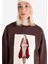 Regular Fit Yuvarlak Yaka Baskılı Kadın Kahverengi Sweatshirt 4