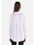 Regular Fit Shirt Neck Düz Kadın Beyaz Uzun Kol Gömlek 2