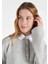 Regular Fit Shirt Neck Düz Kadın Gri Uzun Kol Tişört 4