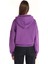 Regular Fit Kapüşonlu Baskılı Kadın Mor Sweatshirt 2