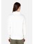 Regular Fit Fermuarlı Nakışlı Kadın Beyaz Sweatshirt 2