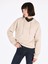 Regular Fit Kapüşonlu Baskılı Kadın Bej Sweatshirt 1