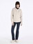 Regular Fit Kapüşonlu Baskılı Kadın Bej Sweatshirt 3
