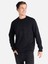 Regular Fit Bisiklet Yaka Baskılı Siyah Erkek Sweatshirt 1