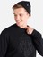 Regular Fit Bisiklet Yaka Baskılı Siyah Erkek Sweatshirt 4