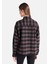Regular Fit Shirt Neck Ekoseli Kadın Siyah Uzun Kol Gömlek 2